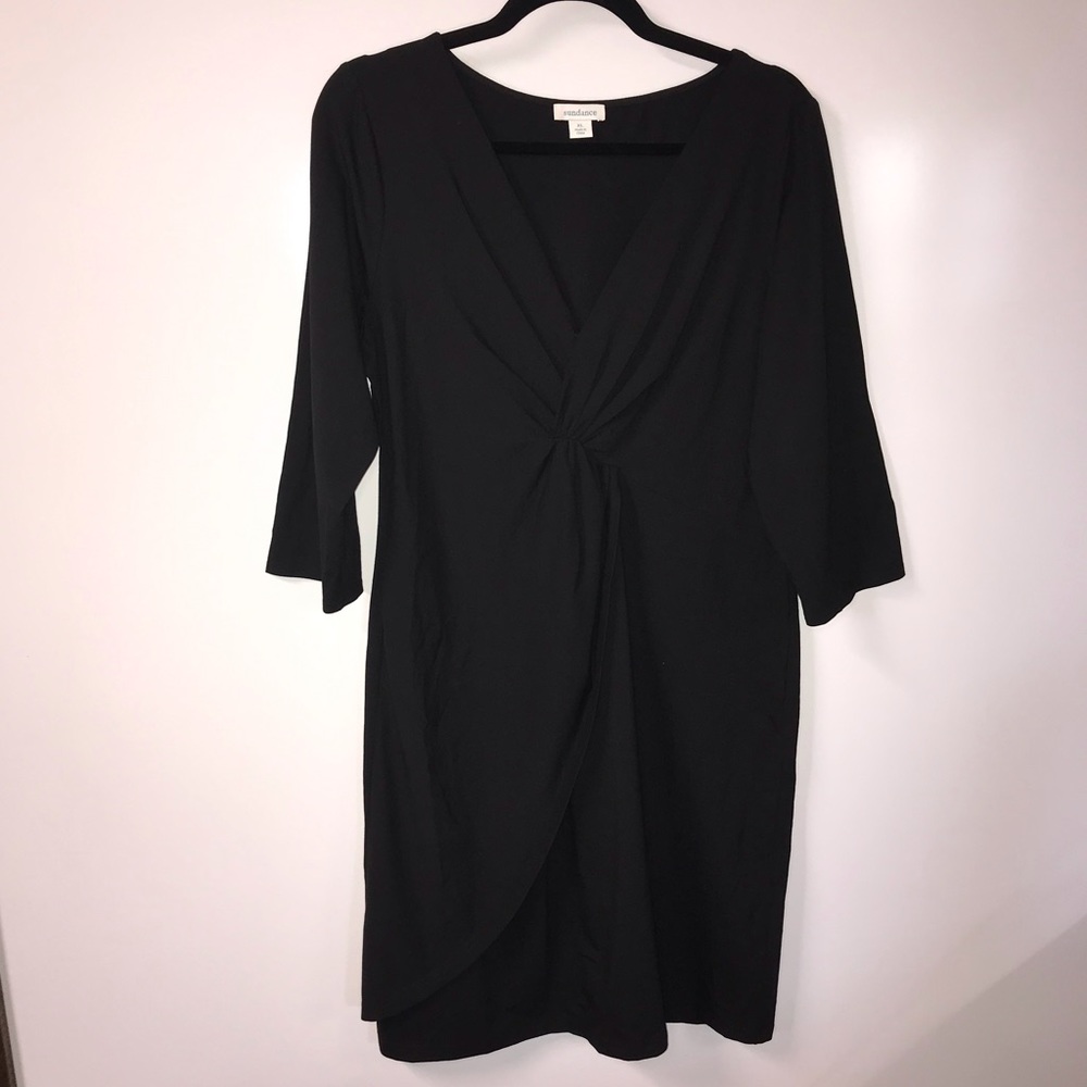 Sundance Black Faux Wrap Dress